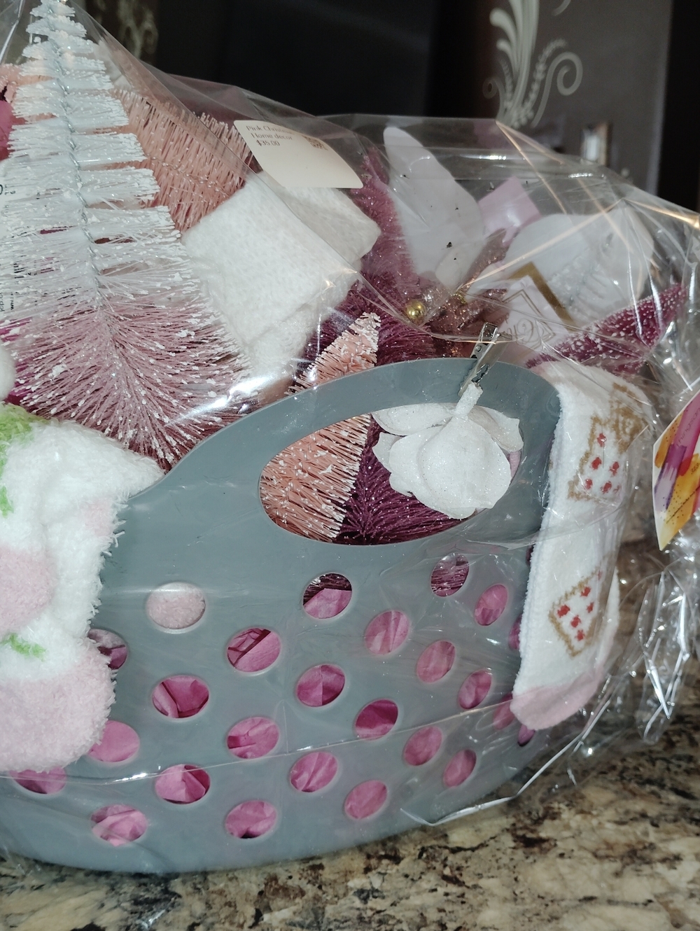 Pink Spa Gift Basket with Plush Socks & Bath Accessories - Picture 5 of 6